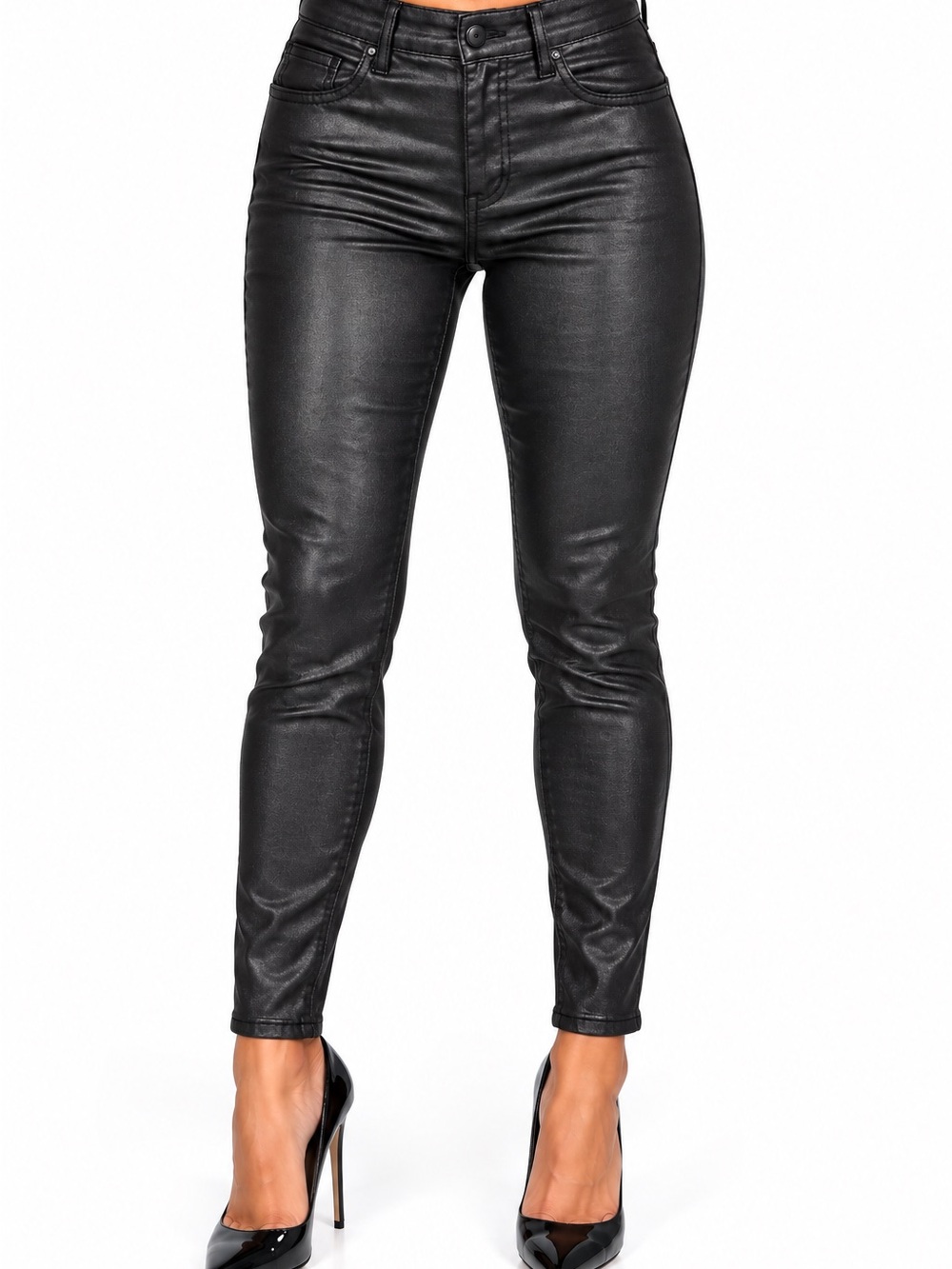 Vibrant M.I.U. Black Coated High Rise Skinny Jeans NWT Sizes 25-28